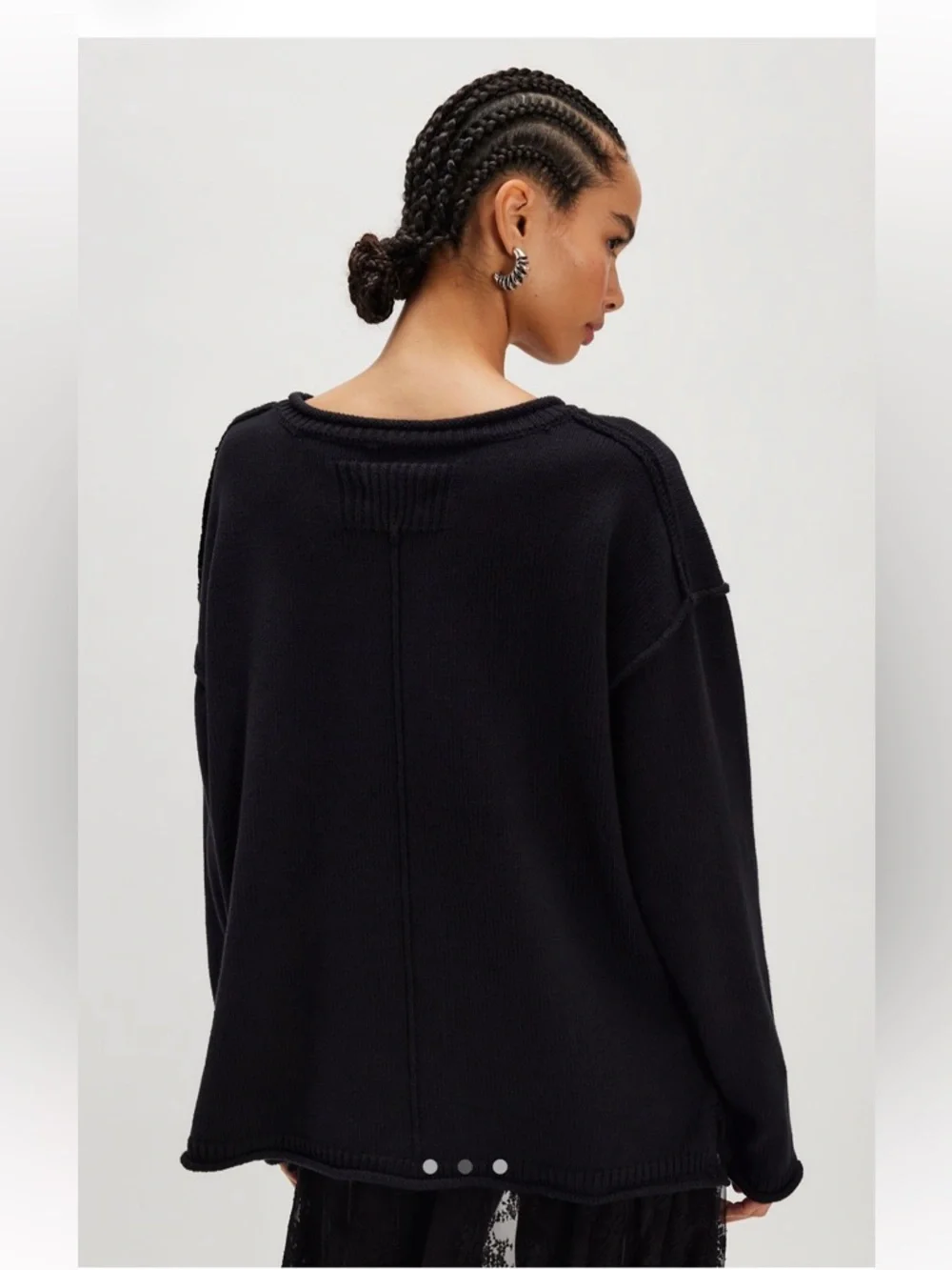 Free People Ella Roll Neck Cotton Knit Sweater- size Medium